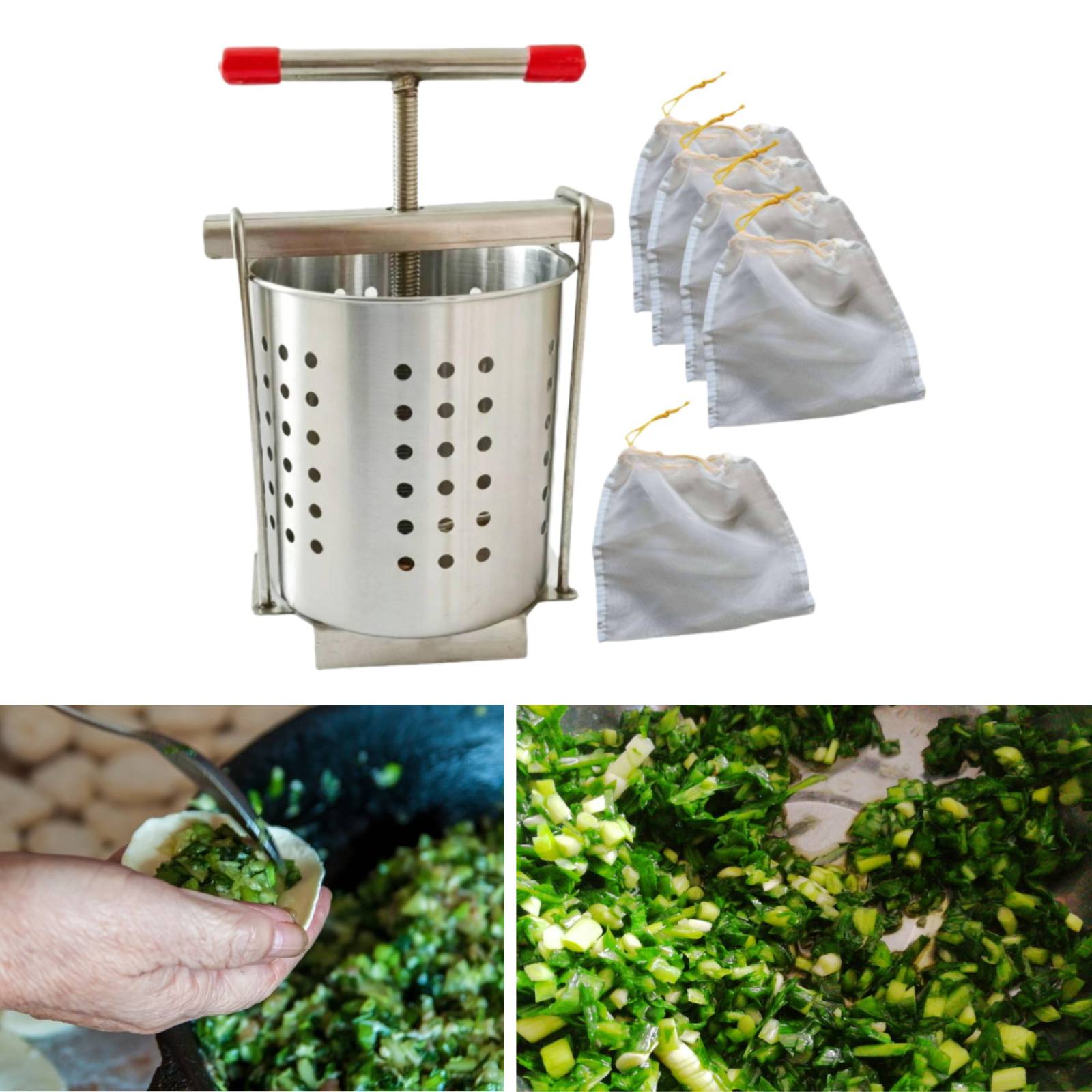 Kitchen Gadgets Dumpling Maker - Presse-agrumes manuel en acier inoxydable, appareil