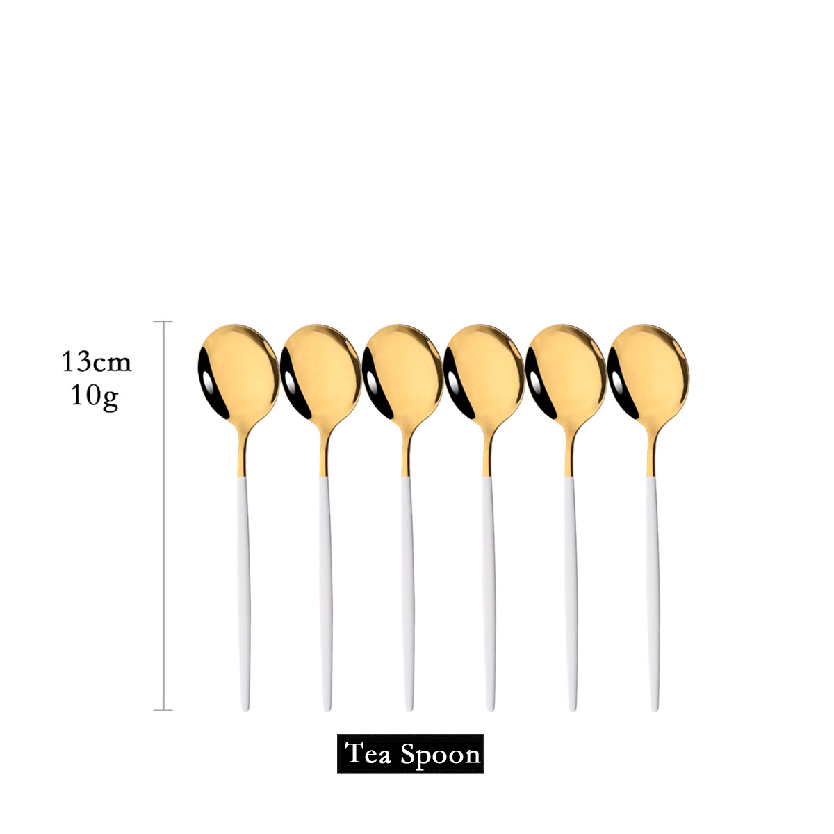 Kitchen Gadgets Gold - Cuillère à thé miroir or blanc,